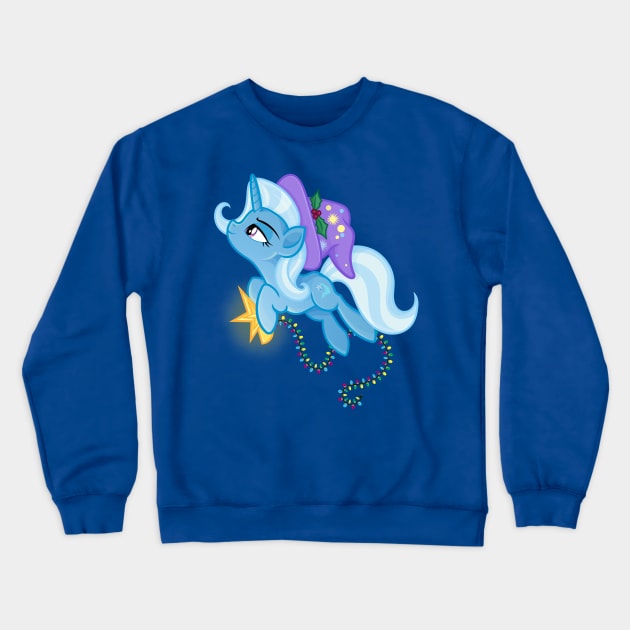 My Little Pony Christmas trixie Lulamoon Crewneck Sweatshirt by SketchedCrow